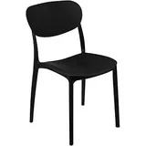 GORICA Stuhl PRAGA Kunststoffmöbel Haus Garten Bar stapelbar Schwarz