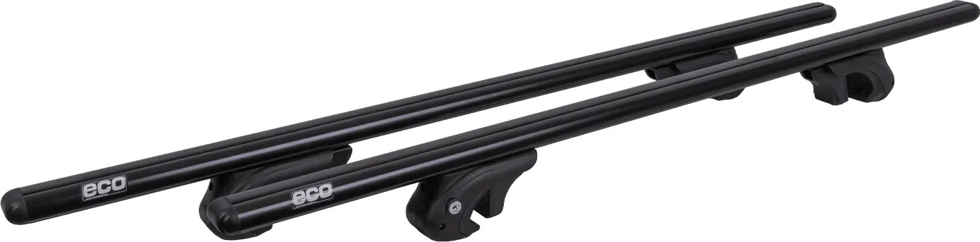 Eco Alubase 120 Dachträger - universeller Aluminium-Dachträger für offene Dachreling (schwarz)