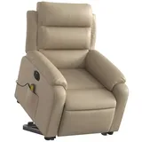 vidaXL Massagesessel mit Aufstehhilfe Elektrisch Cappuccino Kunstleder