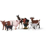 SCHLEICH Farm World | Bauernhof Tiere Set 77533 mit Hund, Katze, Schwein, Ziege, Kuh, Pferd und Hahn | detailliertes Spielset aus 7 Teilen | Bauernhof Spielzeug ab 3 Jahre | exklusiv bei Amazon