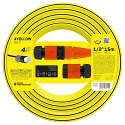Cellfast - Bewässerungsset 4YELLOW mit 12,5mm Durchmesser und einer Länge von 15 Metern