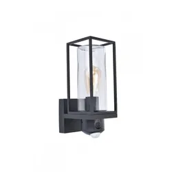 LUTEC Aussenwandleuchte Flair E27 Kamera & Bewegungsmelder IP44 Aluminium Schwarz matt