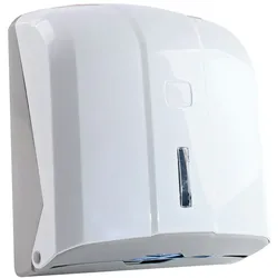 Papierhandtuchspender "Interfold" aus Kunststoff Weiss Breite 27 cm Höhe 28 cm Handtuchspender Falthandtuchspender Spender Papierhandtuch