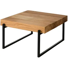 MASSIVMOEBEL24.DE Couchtisch Eiche natur geölt 90 x 90 x 35 cm