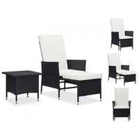 vidaXL Garten-Lounge-Set 2-tlg. schwarz/weiß