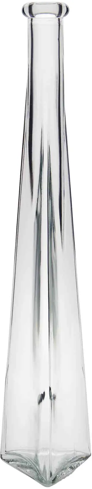 200 ml Bottiglia di vetro 'Dama triangolare', triangolare, imboccatura: fascetta