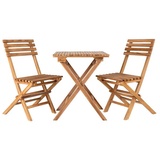 VCM Cuenca Café-Set Set mit Tisch und 2 Stühlen Garten Teak