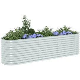 vidaXL Garten-Hochbeet verzinkter Stahl 320 x 80 x 81 cm Silber