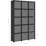 vidaXL Bücherregal 15 Fächer 103 x 30 x 175,5 cm Schwarz