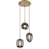 GLOBO LUXUS PENDELLAMPE PENDELLEUCHTE 3-FLAMMIG METALL HÄNGELEUCHTE 76459397