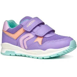 Sneaker GEOX "J PAVEL GIRL", Kinder, Gr. 37, lila (lila, blau), Synthetik, Textil, sportlich, Schuhe, Freizeitschuh, Klettschuh in bunter Farbkombination