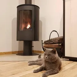 KRATKI KAMINOFEN AUS STAHL SÄULENFUSS AB Ø 150 8 KW BLACK BImSchV 2 Norm