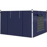 Outsunny Pavillon-Seitenwände blau Polyester H/L: ca. 195x295 cm - blau