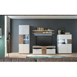 Uno Highboard Zypern ¦ weiß ¦ Maße (cm): B: 90 H: 135 T: 37.0