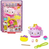 Mattel Hello Kitty GVB31 - Teeparty Schatulle (12,5 cm) mit 2 Sanrio Minis Figuren, Notizblock und Schreibwarenzubehör, tolles Spielzeug Geschenk für Kinder ab 4 Jahren