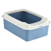 Rotho MyPet Eco Bonnie Katzenklo mit Top-Eingang, blau/weiss recycelt),