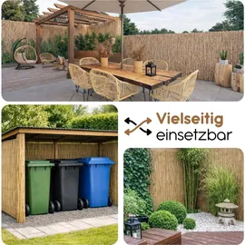BooGardi Sichtschutzmatte 100 x 300 cm Beige Schilfrohr