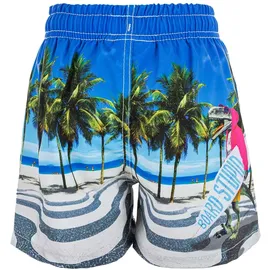 ZigZag Badehose "Dino", Kinder, Gr. 92, EURO-Größen, blau (blau, pink), Elasthan, Polyester, mehrfarbig, Badehosen Badehose, mit Hingucker-Aufdruck