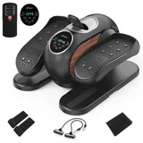 Merach Mini Elektrischer Crosstrainer, Untertisch Ellipsentrainer für Zuhause mit Fernbedienung, Display, Rutschfestem Pad, 12 Geschwindigkeiten, Leise & Tragbar Cross Trainer für Senioren, Erwachsene
