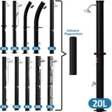 Aopunly Solardusche 20-60 Liter - bis 60°C – mit schwenkbarem Duschkopf, Fußdusche & Gartenschlauch - Schwarz