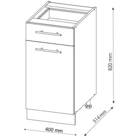 Vicco Schubladenschrank Fame-Line 40 x 51,5 x 81,5 cm Grün-Gold