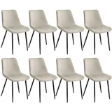 Tectake tectake® Stuhl, gepolstert, in Samtoptik, schwarze Stahlbeine, 48 x 59 x 82,5 cm