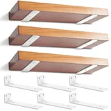 6 Stücke Regalhalterung Regalträger 25cm, Industrielle Regal Wandhalterung, Wandregal Halter mit Befestigungsschrauben für Wandanbringung DIY offenes Regal (Weiß) 10in