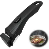 Abnehmbarer Universal-topfgriff, Hitzebeständig Bis 250 °c, 10 Kg Fassungsvermögen, Rutschfester Griff, Kompatibel Mit Tefal Und Den Meisten Anderen Kochgeschirren (schwarz)