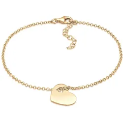 Armband »Herz Anhänger Symbol Liebe 925 Silber«, 56731532-16 Gold mit Steinen