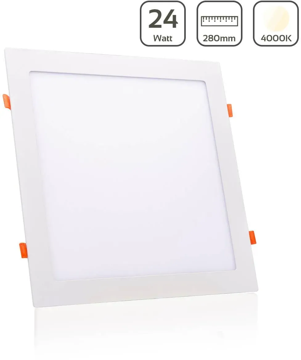 LED Panel Einbaustrahler eckig weiss - Lichtfarbe: Neutralweiß 4000K - Ausführun...