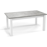 WFL GROUP Moderner Rechteckiger Ausziehbarer Esstisch - Platzsparend - Weiße Holzbeine - 120 bis 160 cm - Hergestellt in EU - 120 x 67 cm - Grau Beton - Grau