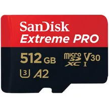 SanDisk Extreme Pro microSDXC UHS-I U3 V30 A2 512 GB+ SD-Adapter