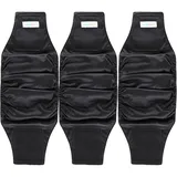 Langsprit Bauchbänder für Männer (3 Stück) – hochabsorbierende Hundewickel für männliche Hunde, waschbar – Wiederverwendbare Windeln für Rüden (schwarz, mittel)