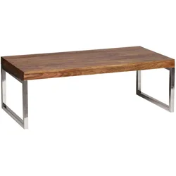 KADIMA DESIGN Couchtisch GUNA Massiv-Holz Sheesham 120cm breit Wohnzimmer-Tisch Design dunkel-braun Landhaus-Stil