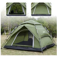 Yorbay Kuppelzelt 2 in 1 Pop Up Campingzelt doppelwandig wasserdicht UV-Schutz, Personen: 3 (mit Heringen, Windseile und Tragetasche), für 2-3 Personen für Wandern, Trekking, Outdoor grün