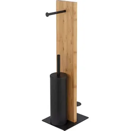 Wenko WC-Garnitur Lesina Bambus/Schwarz 1 St.