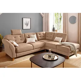 Home Affaire "Trondheim L-Form", braun (schoko), B:260cm H:89cm T:90cm, Struktur weich ( 97% Polyester, 3% Baumwolle);Luxus-Microfaser ALTARA NUBUCK (100% Polyester);Luxus-Microfaser Lederoptik (100% Polyester), Sofas, Ecksofa, mit Federkern