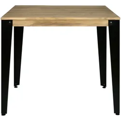 BOX Furniture Lunds Square 80x80x75cm Schwarz Lunds Tisch aus massivem Kiefernholz mit Vintage-Industrie-Stil beenden Box Möbel