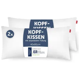 Blumtal Kopfkissen 40 x 80 cm Weiß