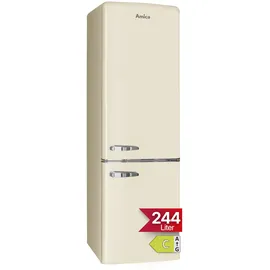 Amica KGCR 387 102 B Retro-Kühl-Gefrierkombination (244 l, 1810 mm hoch, Beige)