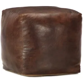 vidaXL Pouf Dunkelbraun 40 x 40 x 40 cm Echtes Ziegenleder