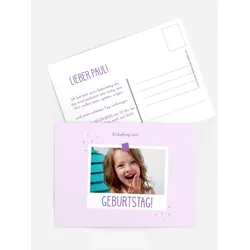 Geburtstagseinladung selbst gestalten mit Spruch und Fotos im Onlinedesigner bei Meine-Kartenmanufaktur.de