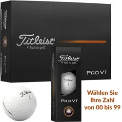 Titleist Pro V1 Golfball 25 12er Packet IHRE ZAHL weiss