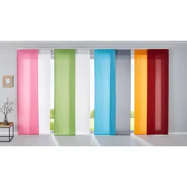 Gardinenbox 2er Set Schiebegardinen Flächenvorhänge Mikrofaser Vorhang Gardine Schiebe HxB 245x60 cm Weiß