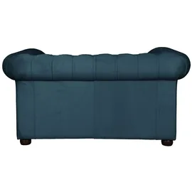 Home Affaire 2-Sitzer HOME AFFAIRE "CHARENTE, Chesterfield-Sofa, Wellenfederung, Maße: B/T/H: 147/89/74 cm", blau (dunkelblau), B:147cm H:74cm T:89cm, 100% Polyester, Sofas, mit edler Knopfheftung und typischen Armlehnen