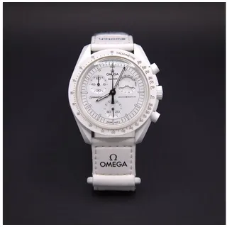 Swatch Omega Mission TO THE Moonphase Snoopy Edition - Weiß/Weiß