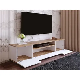 vente-unique Lotula TV-Lowboard 180 cm Weiß Holz