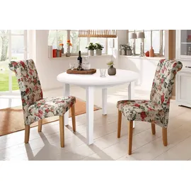 Home Affaire Esstisch HOME AFFAIRE "Danuta", weiß, B:90cm H:75cm T:90cm, Tische, Esstisch, aus massiver Kiefer, runde Ausführung