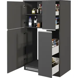 kochstation Apothekerschrank KS-Sole 90 x 60 x 165 cm Grau