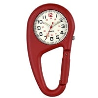 Avaner Taschenuhr mit Karabiner Unisex FOB Analog Quarzwerk Krankenschwesteruhr für Klettern Sport (Rot1)